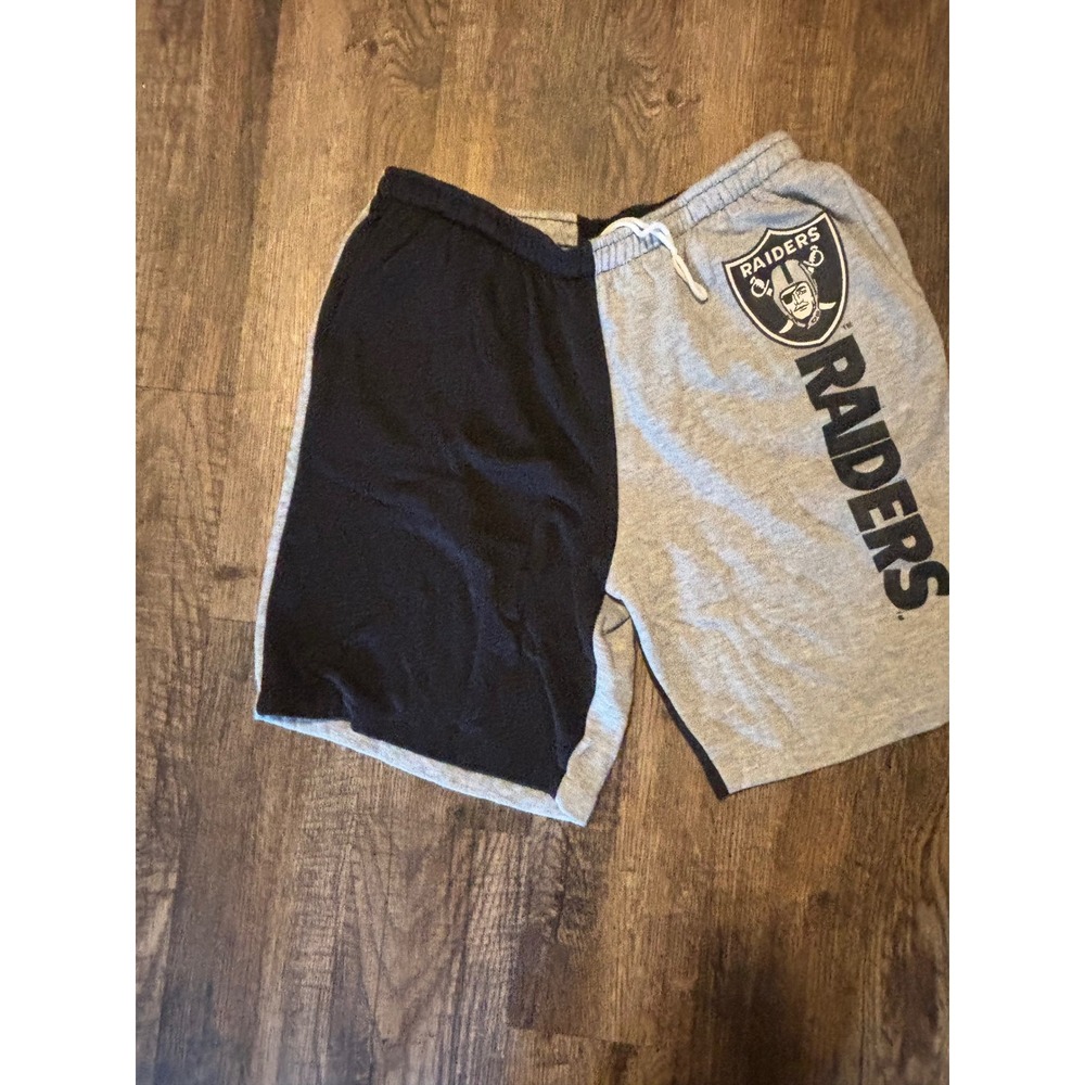 Hummer Sportswear Oakland Raiders Split Two Tone Shorts Mens Black Gray USA Made